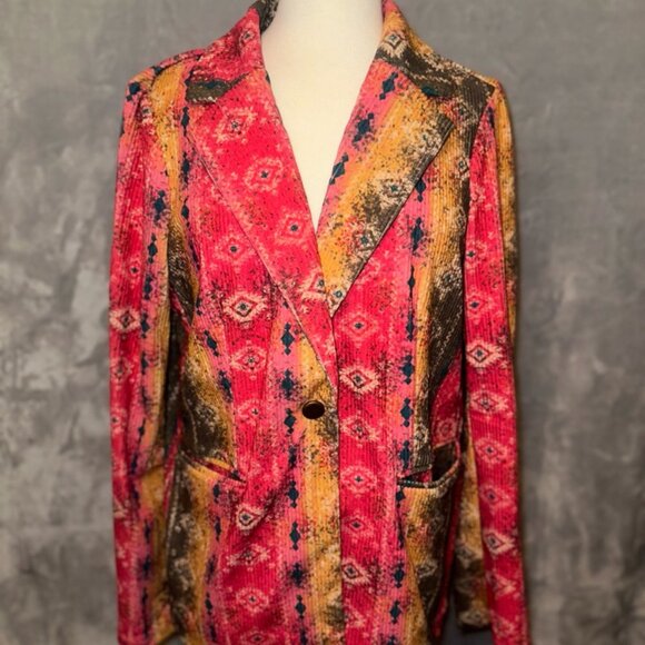 Savanna JANE blazer CORDUROY JACKET L Festival bohochic Phoebe Buffay bohemian - Picture 4 of 7